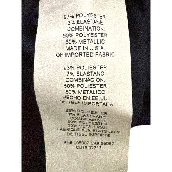 MARINA Womens Navy Blue Gold Sheer Capelet Overlay Dress Plus Sz 2X New - Picture 8 of 9